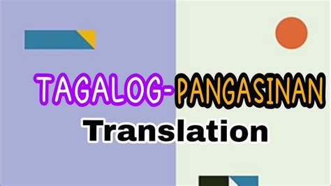 pangasinan translate to tagalog